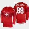 switzerland hockey christoph bertschy 2022 iihf world championship away jersey red