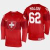 switzerland hockey denis malgin 2022 iihf world championship away jersey red