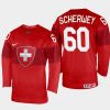 switzerland hockey tristan scherwey 2022 iihf world championship away jersey red