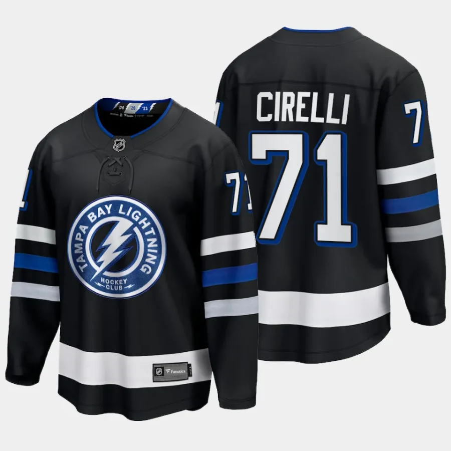 tampa bay lightning anthony cirelli alternate 2023 24 premier breakaway jersey black