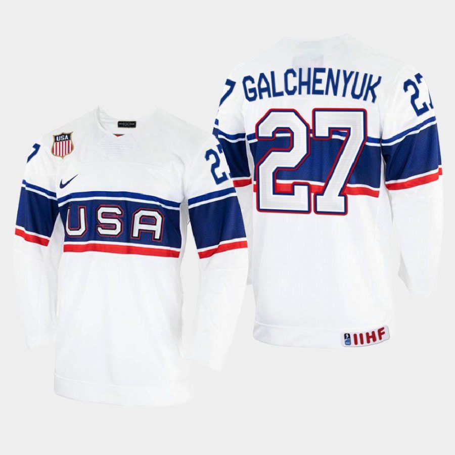 usa hockey alex galchenyuk 2022 iihf world championship home jersey white