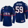 usa hockey ben meyers 2022 iihf world championship away jersey navy