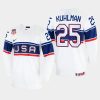 usa hockey karson kuhlman 2022 iihf world championship home jersey white