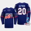 usa hockey lane hutson 2023 iihf world championship men away jersey blue