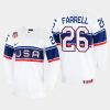 usa hockey sean farrell 2022 iihf world championship home jersey white