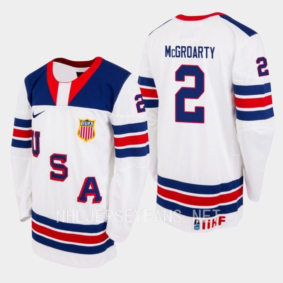 usa rutger mcgroarty 2023 iihf world junior championship jersey white