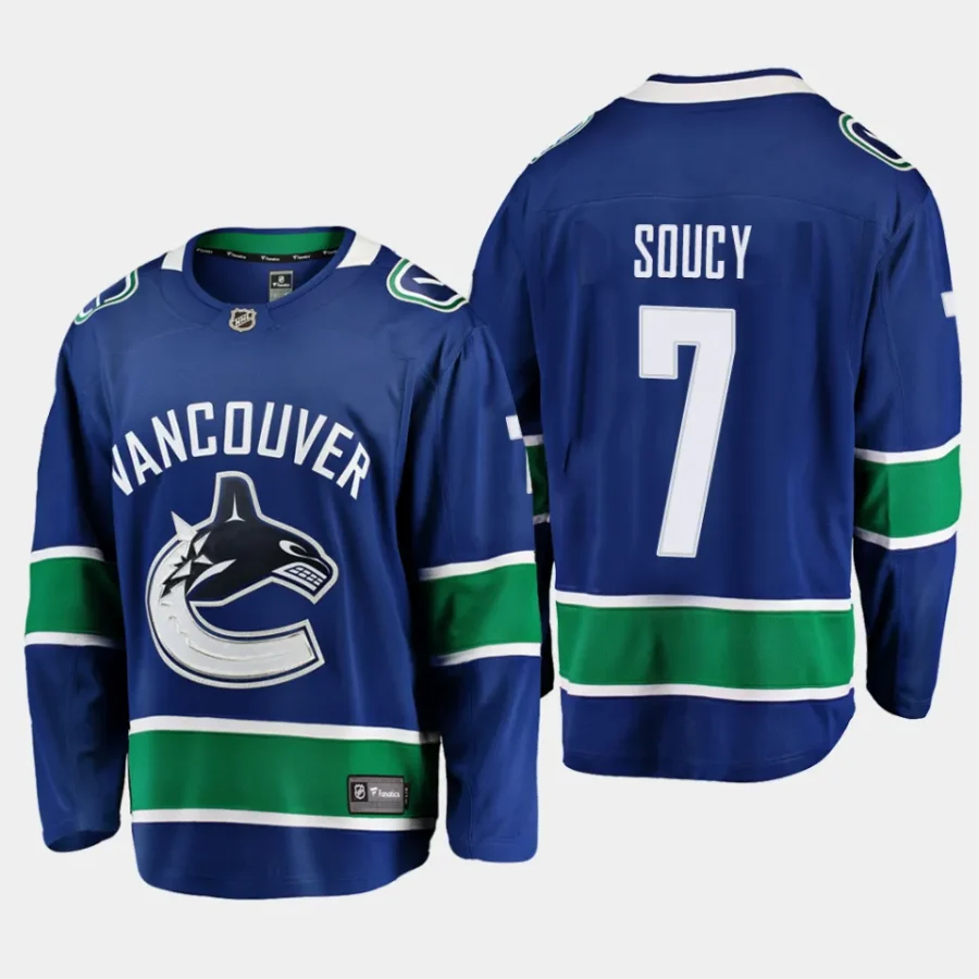 vancouver canucks carson soucy home breakaway player jersey blue