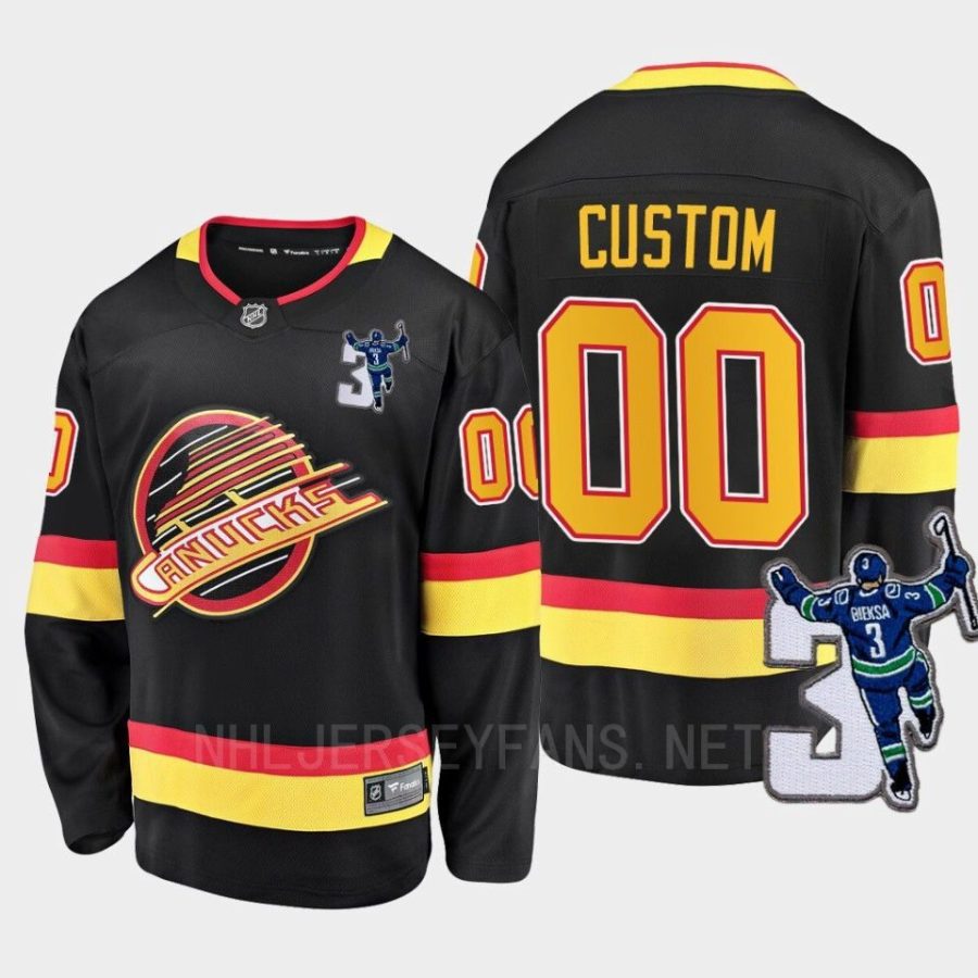 vancouver canucks custom kevin bieska patch throwback jersey black