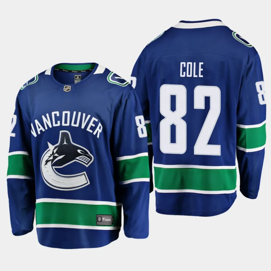 vancouver canucks ian cole home breakaway player jersey blue