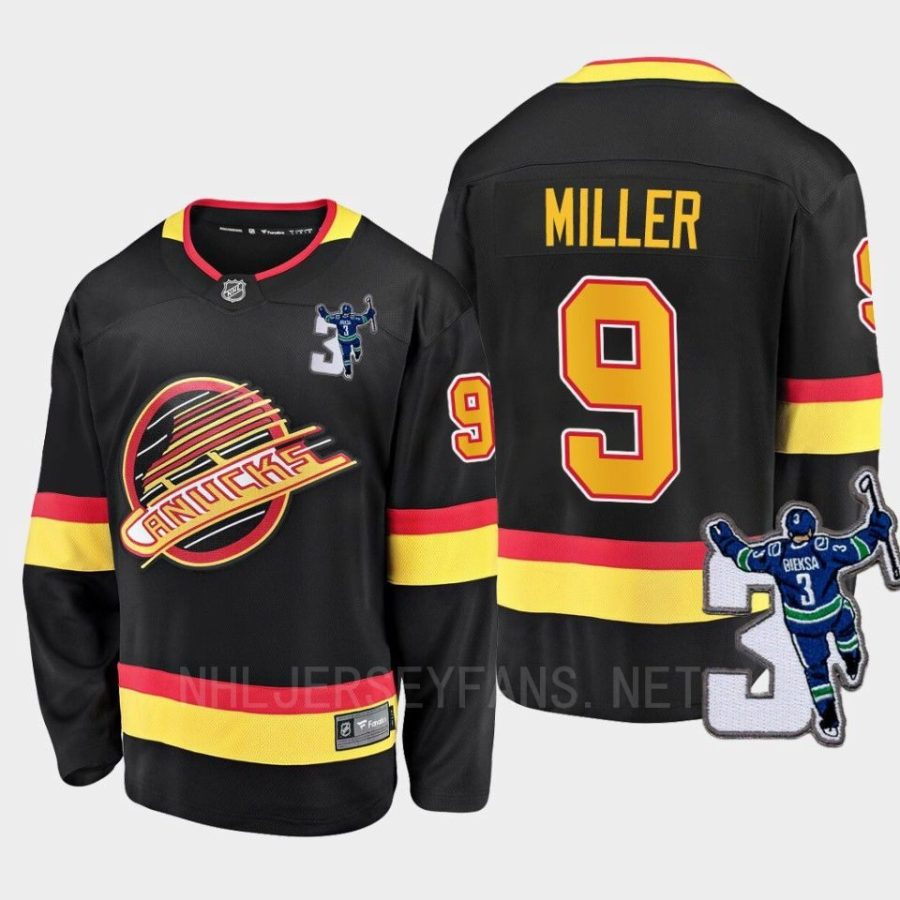 vancouver canucks j.t. miller kevin bieska patch throwback jersey black