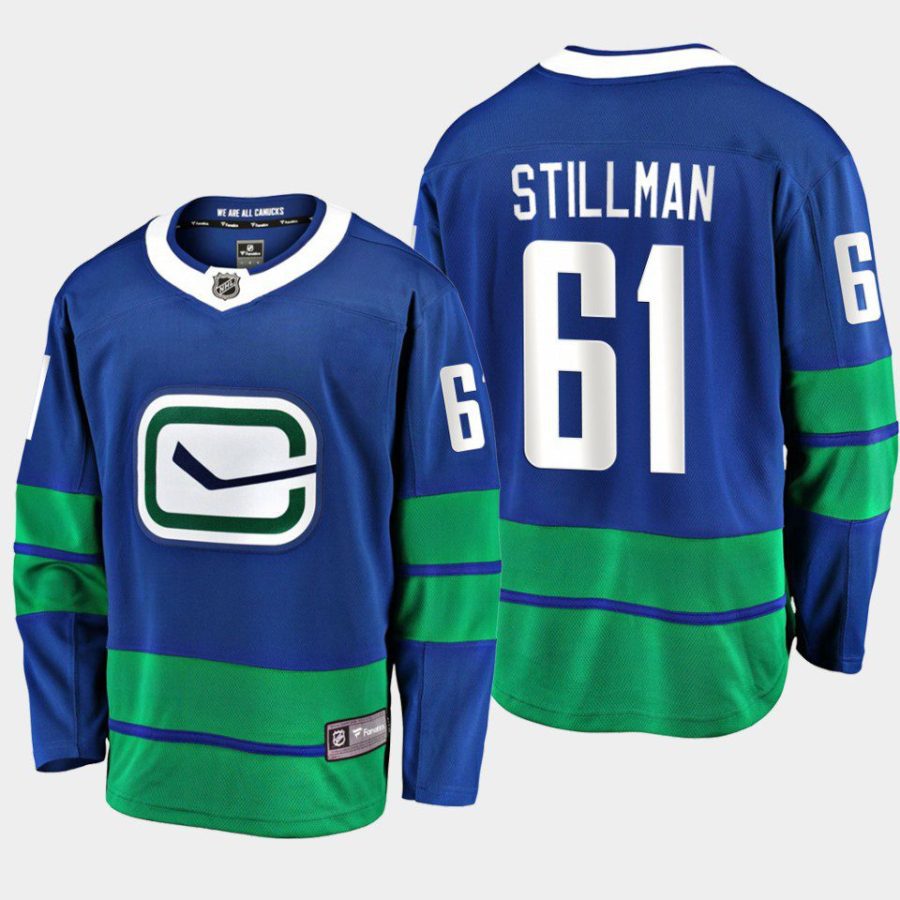 vancouver canucks riley stillman alternate breakaway player jersey blue