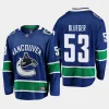 vancouver canucks teddy blueger home breakaway player jersey blue