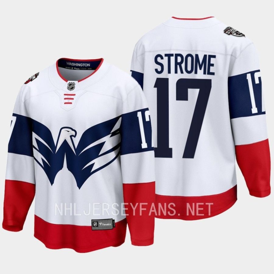 washington capitals dylan strome 2023 nhl stadium series breakaway player jersey white