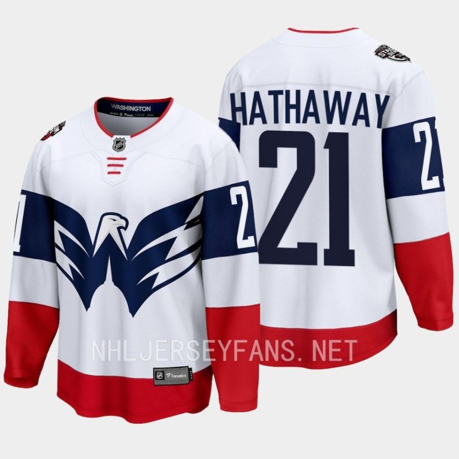 washington capitals garnet hathaway 2023 nhl stadium series breakaway player jersey white