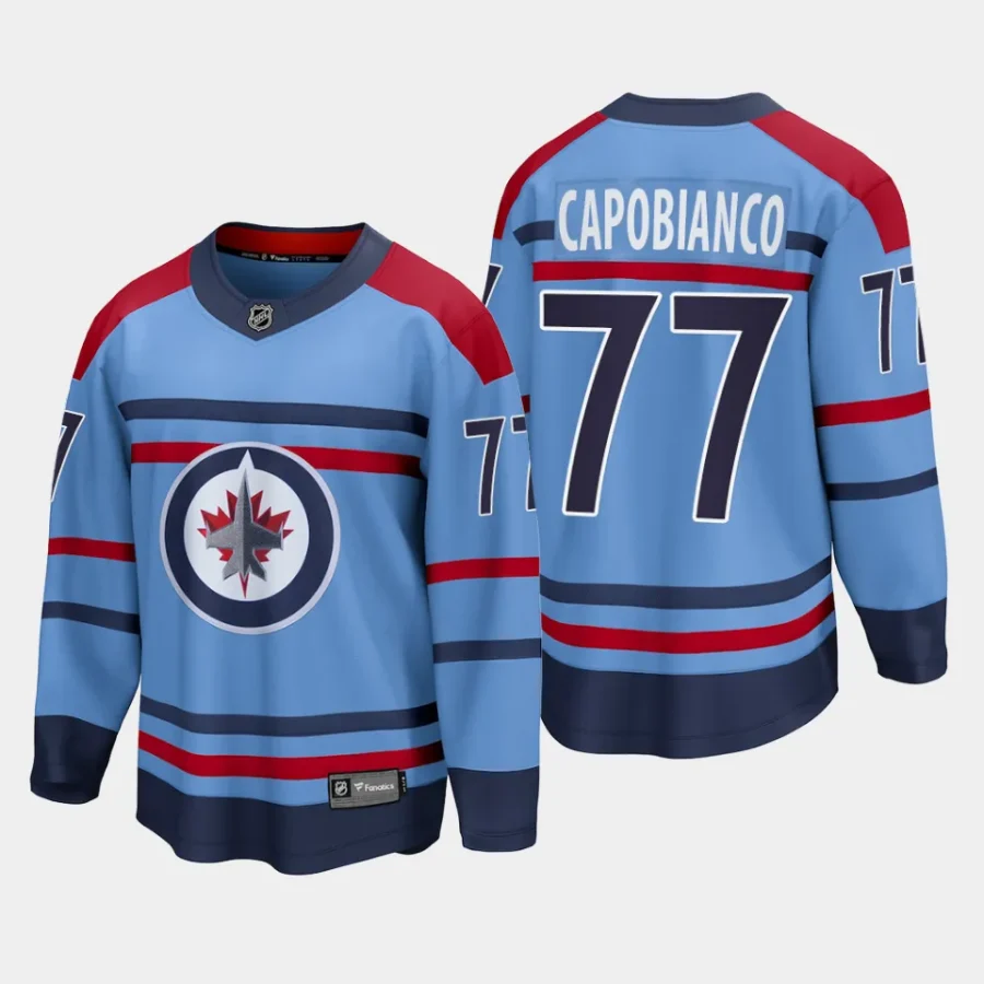 winnipeg jets kyle capobianco rcaf centennial 2023 24 premier breakaway player jersey light blue