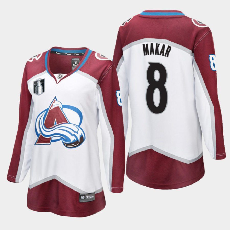 women avalanche cale makar white 2022 stanley cup final away jersey