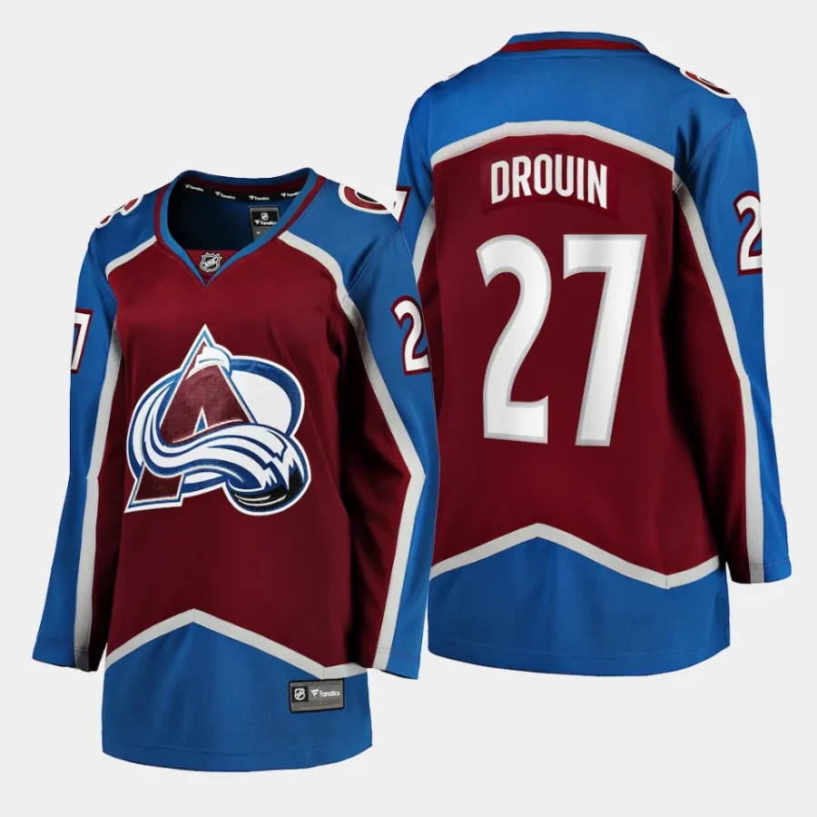 women avalanche jonathan drouin maroon home breakaway player jersey