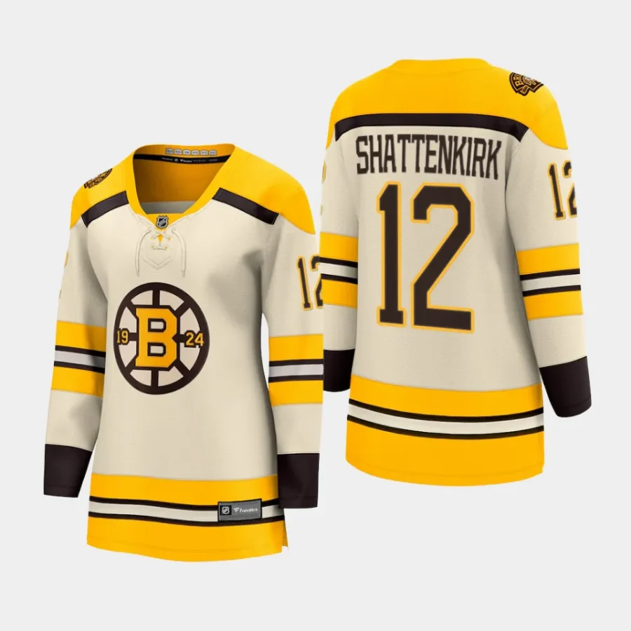 women bruins kevin shattenkirk cream 2023 24 100th anniversary premier breakaway player jersey