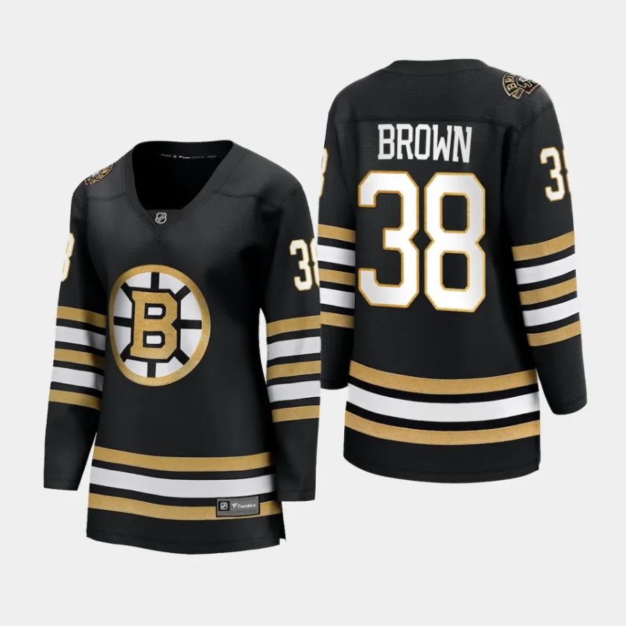 women bruins patrick brown black 2023 24 100th anniversary premier breakaway player jersey