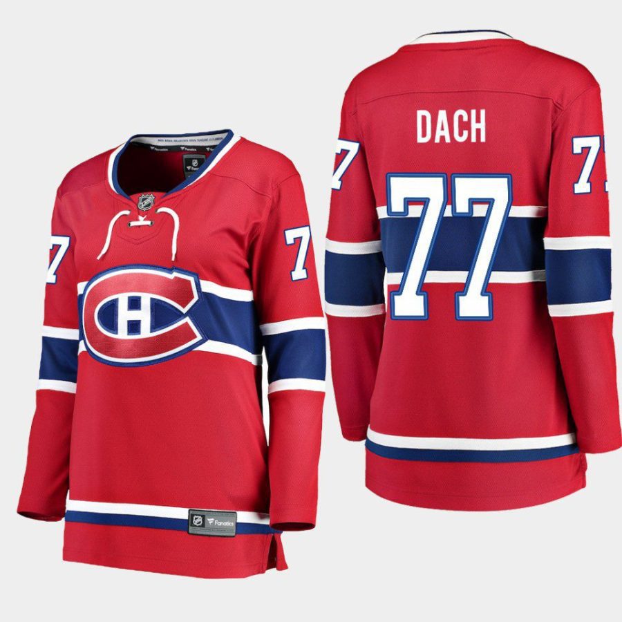 women canadiens kirby dach red 2022 home breakaway player jersey