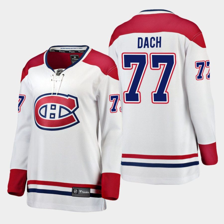 women canadiens kirby dach white 2022 away breakaway player jersey