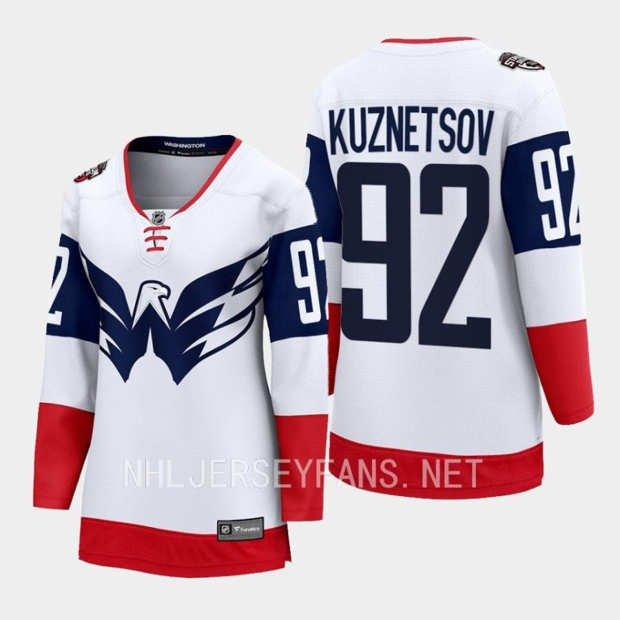 women capitals evgeny kuznetsov white 2023 nhl stadium series breakaway player jersey