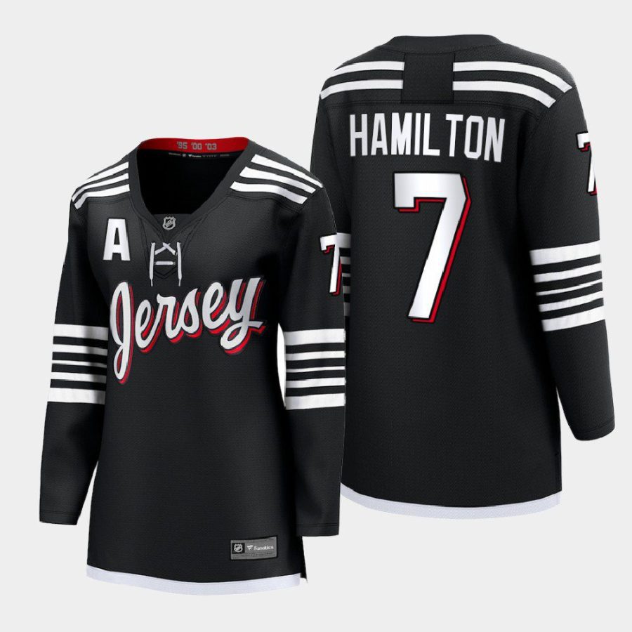 women devils dougie hamilton black 2022 alternate premier jersey