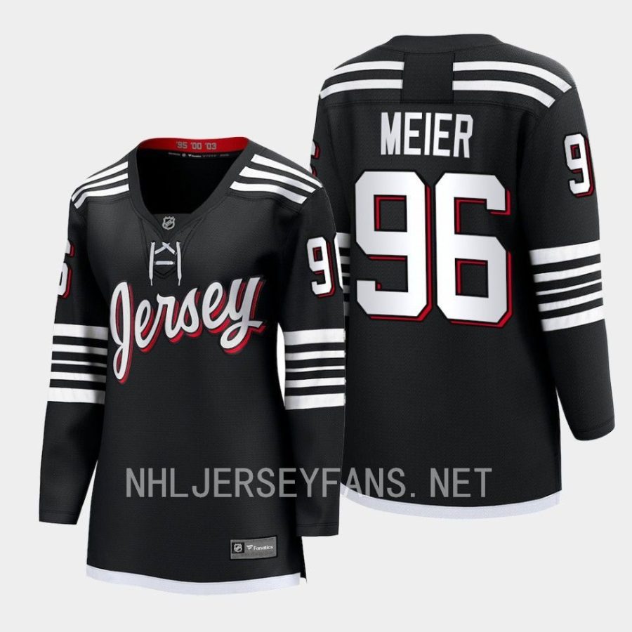 women devils timo meier black alternate breakaway player jersey