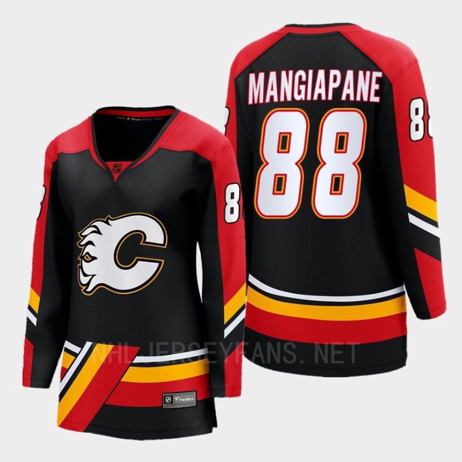 women flames andrew mangiapane black 2022 special edition 2.0 breakaway player retro jersey