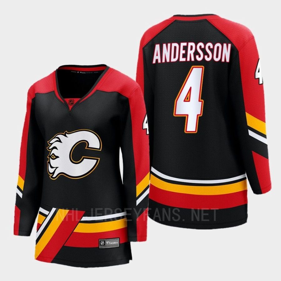 women flames rasmus andersson black 2022 special edition 2.0 breakaway player retro jersey