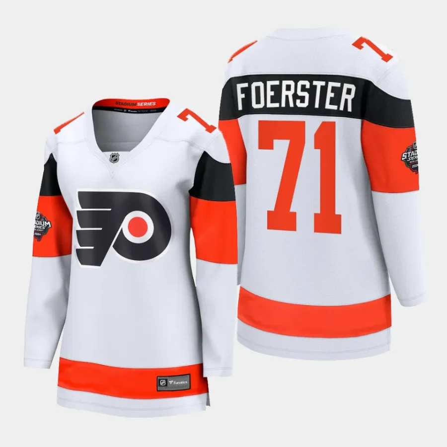 women flyers tyson foerster white 2024 nhl stadium series breakaway player jersey