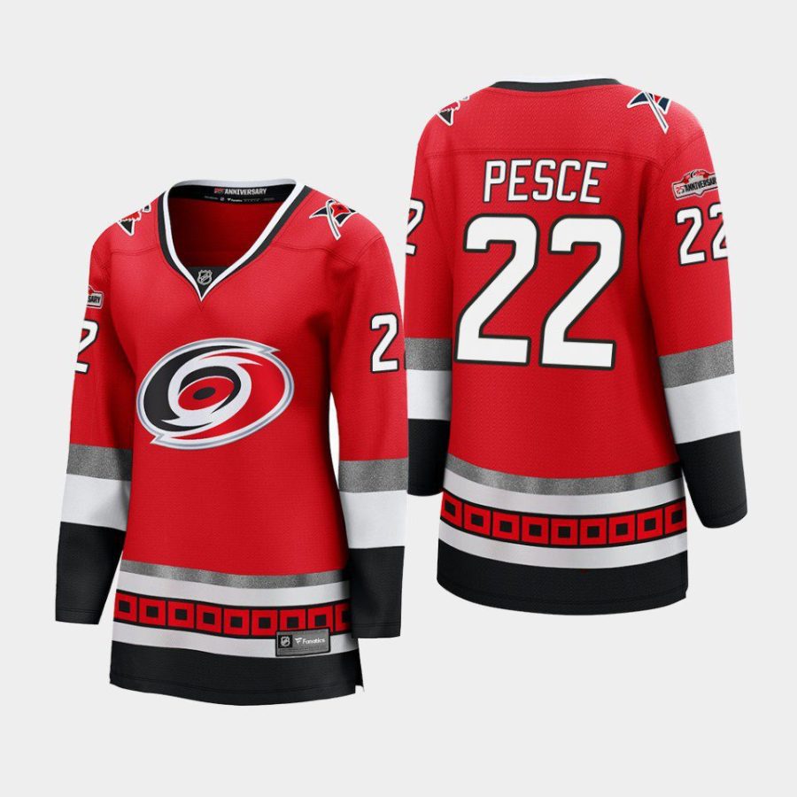 women hurricanes brett pesce red 25th anniversary premier jersey