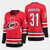 women hurricanes frederik andersen red home breakaway player jersey