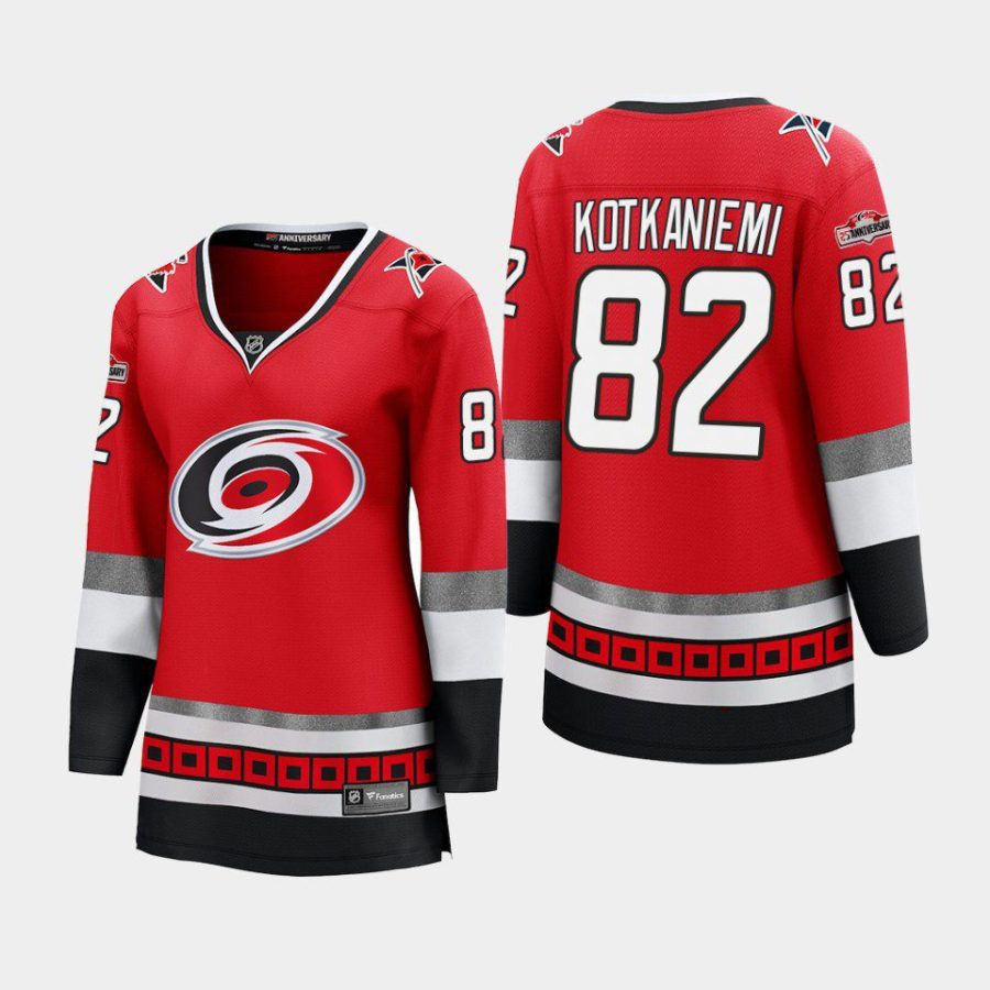 women hurricanes jesperi kotkaniemi red 25th anniversary premier jersey