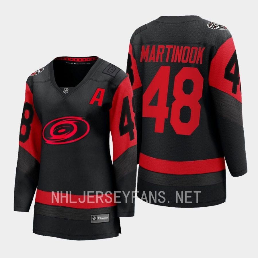 women hurricanes jordan martinook black 2023 nhl stadium series breakaway player jersey