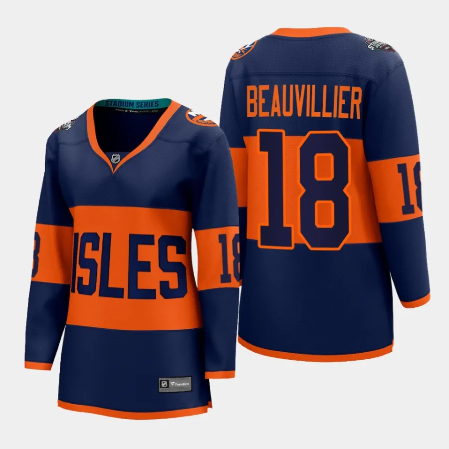 women islanders anthony beauvillier navy 2024 nhl stadium series breakaway player jersey