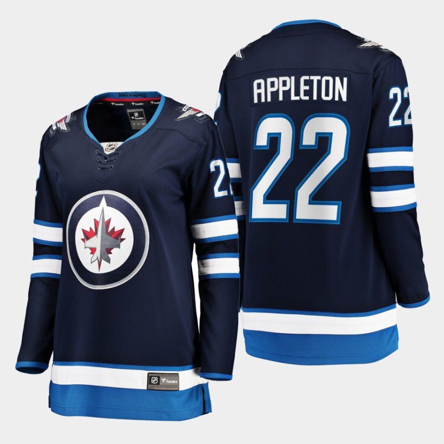 women jets mason appleton navy home breakaway player jersey