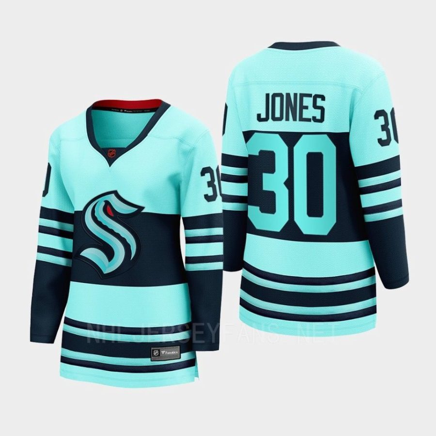 women kraken martin jones ice blue 2022 special edition 2.0 breakaway player retro jersey