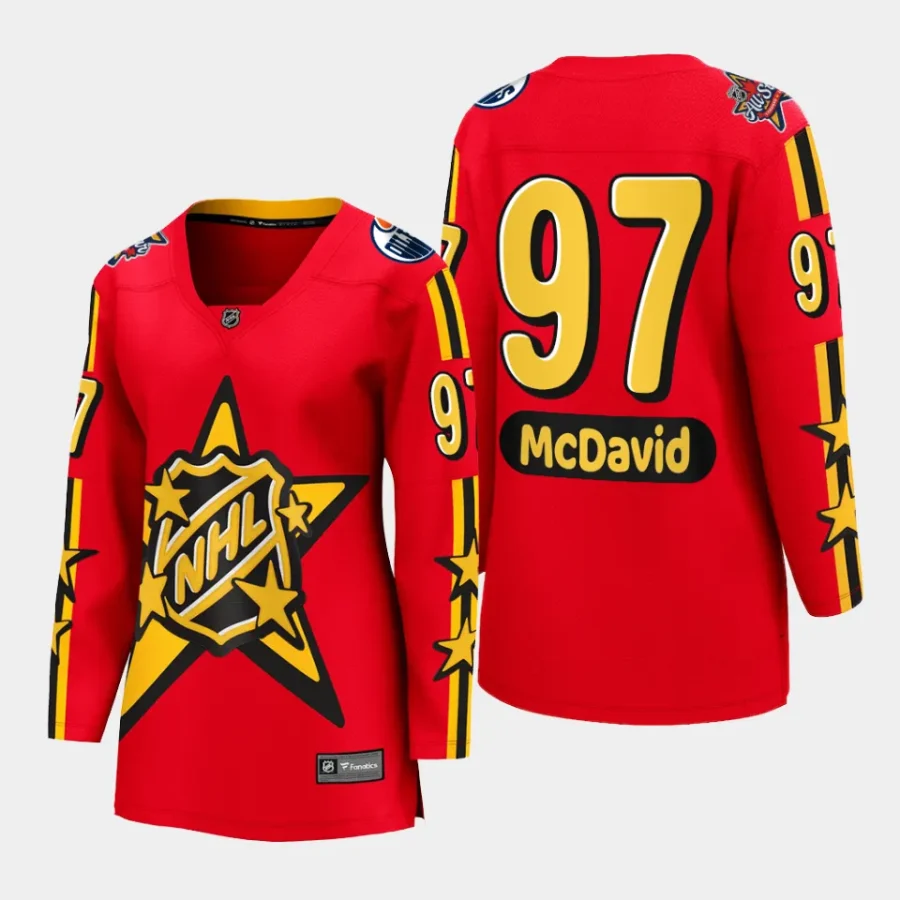 women oilers connor mcdavid red 2024 nhl all star game breakaway jersey