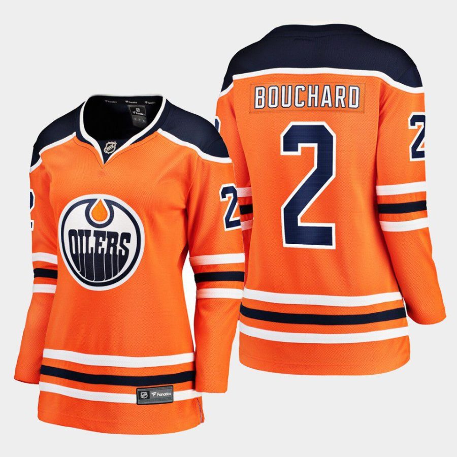 women oilers evan bouchard orange home breakaway player jersey