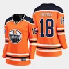 women oilers zach hyman orange home breakaway player jersey