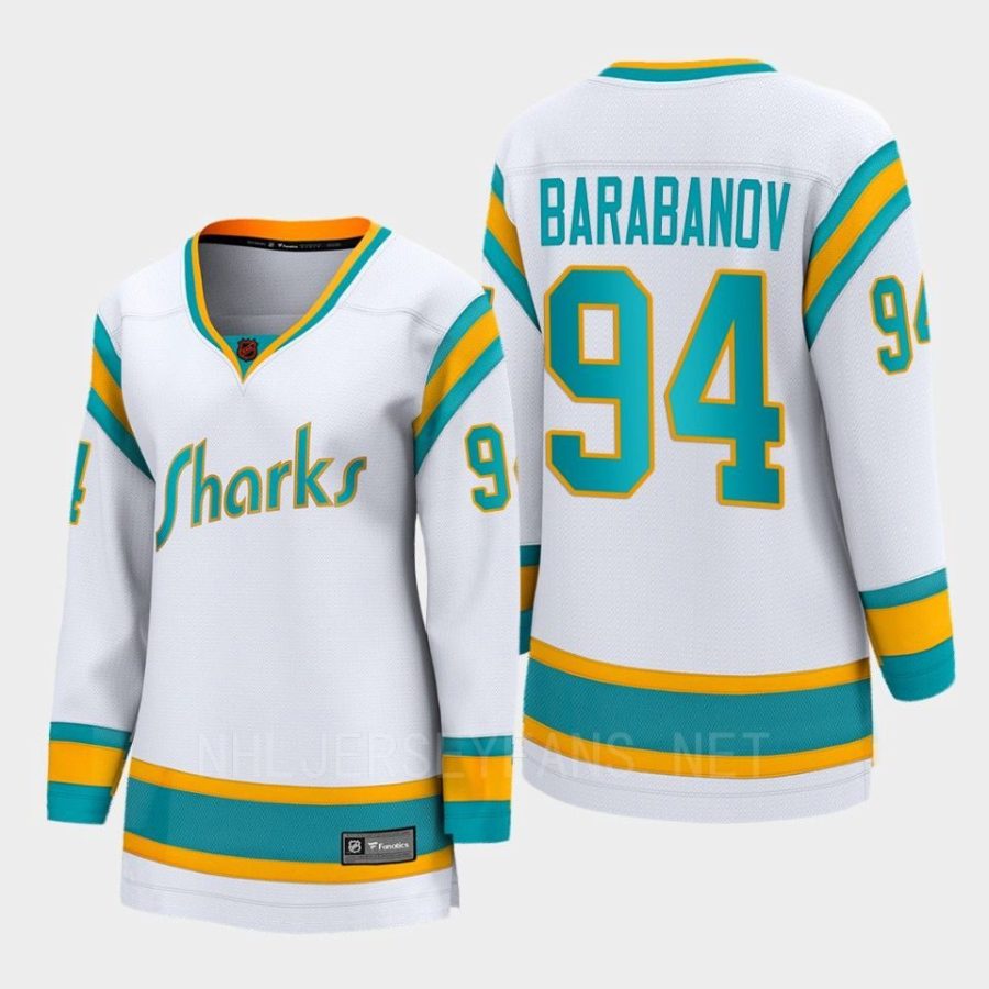 women sharks alexander barabanov white 2022 special edition 2.0 breakaway player retro jersey