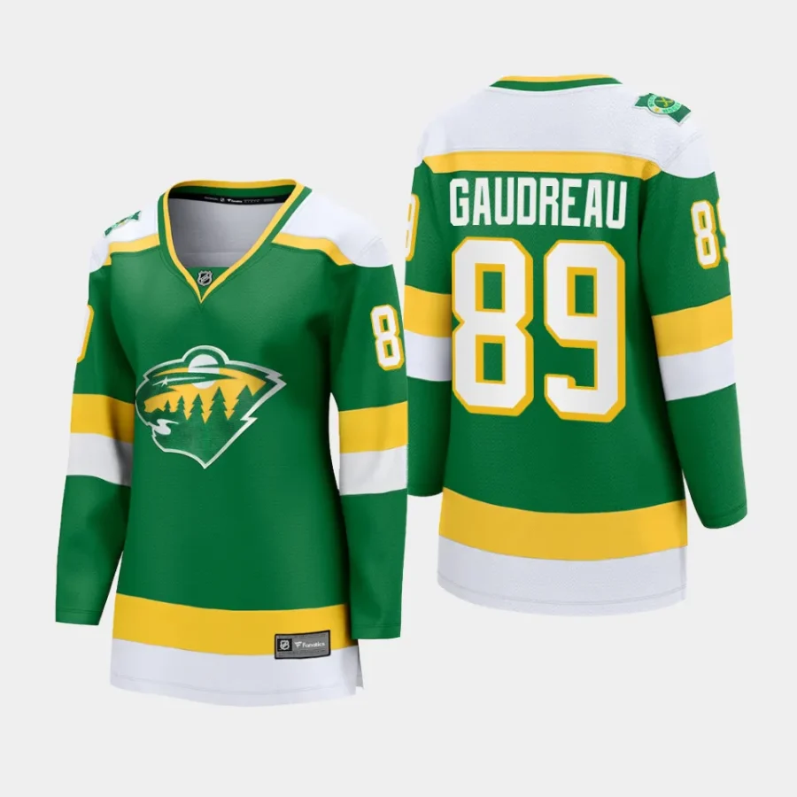 women wild frederick gaudreau green 2023 24 alternate premier breakaway player jersey