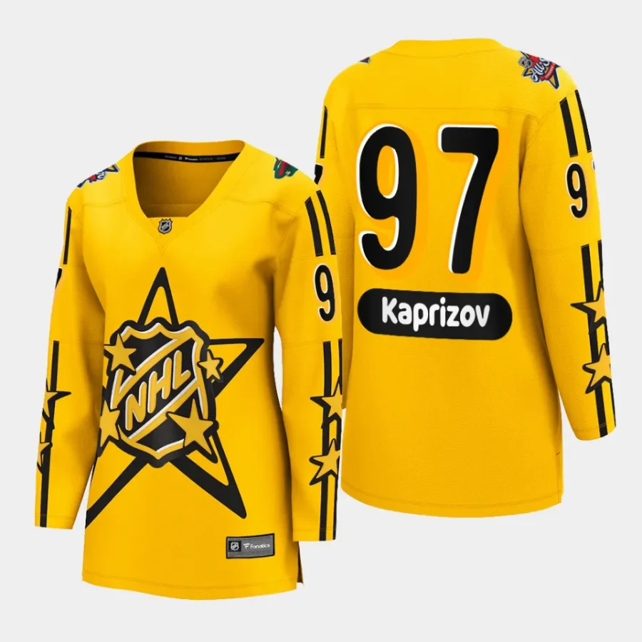 women wild kirill kaprizov yellow 2024 nhl all star game breakaway jersey