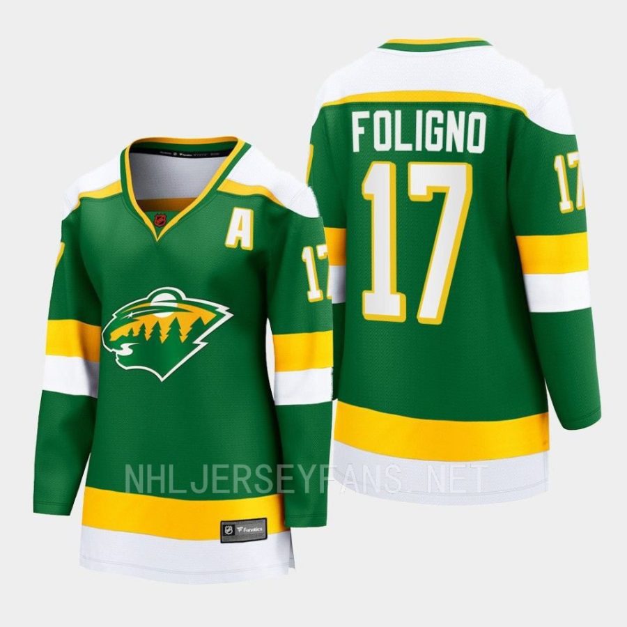 women wild marcus foligno green 2022 special edition 2.0 breakaway retro jersey