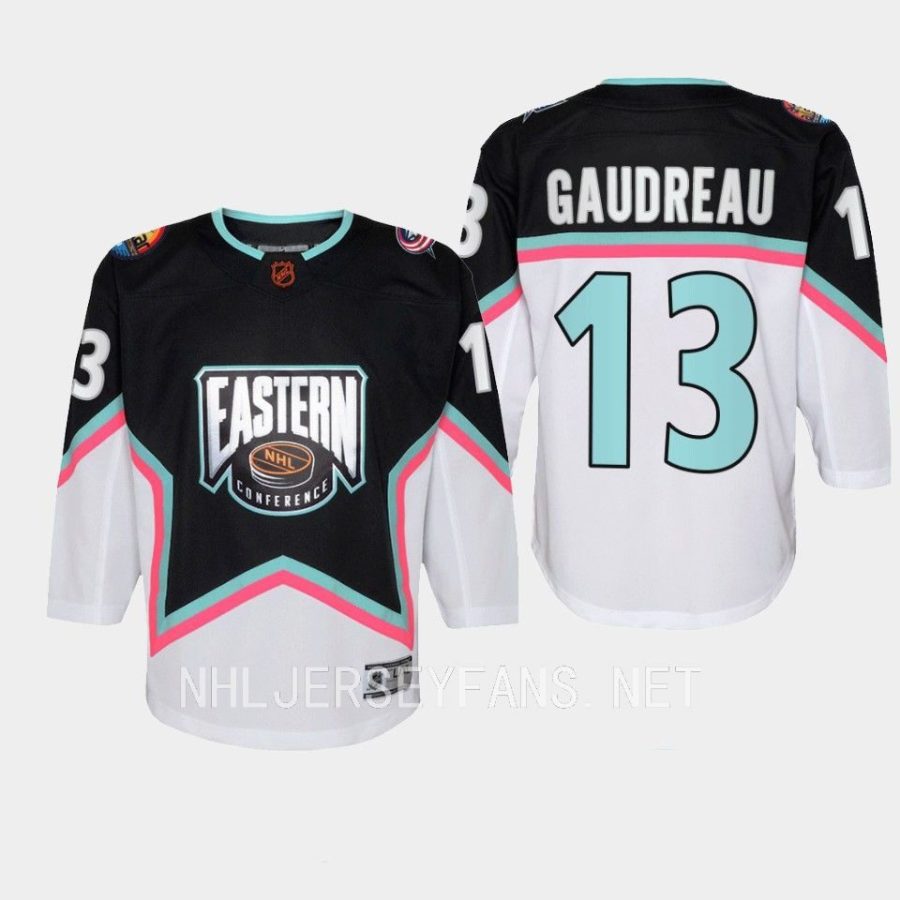 youth blue jackets johnny gaudreau black 2023 nhl all star eastern conference premier jersey