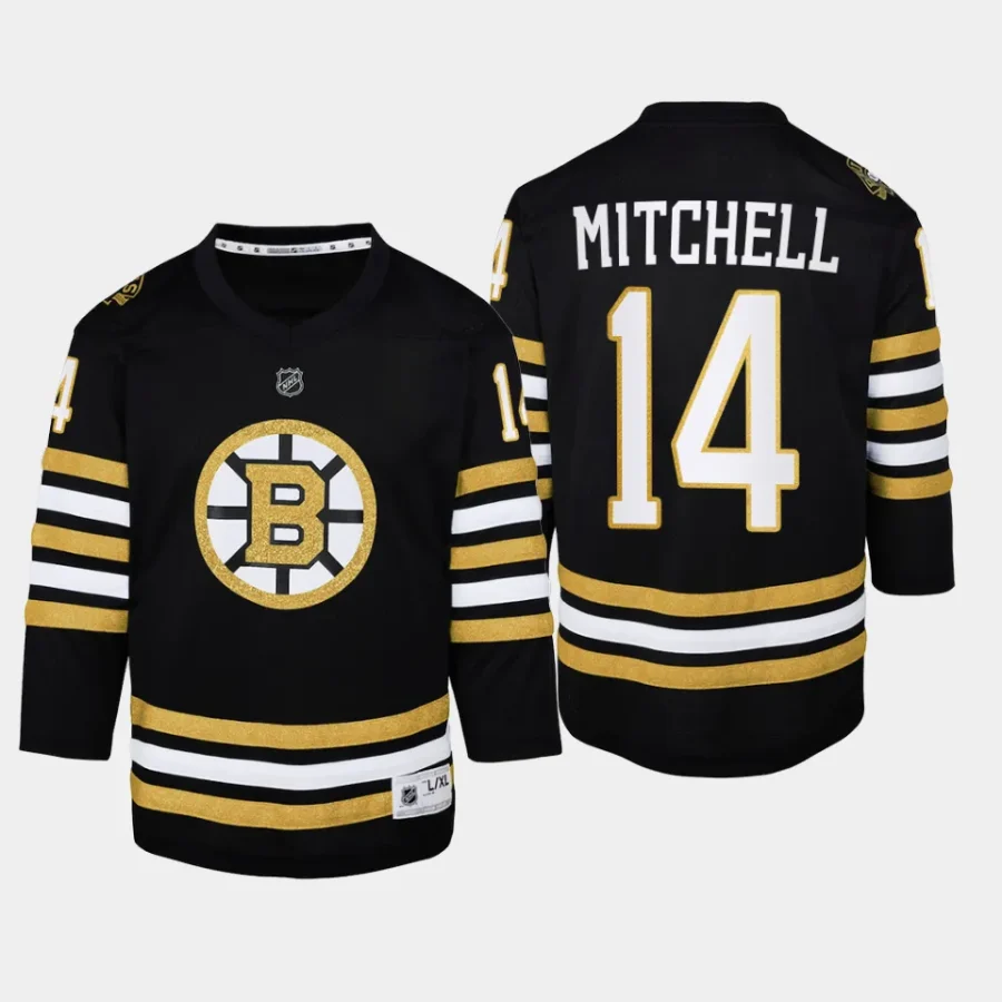 youth bruins ian mitchell black 2023 24 100th anniversary premier player jersey