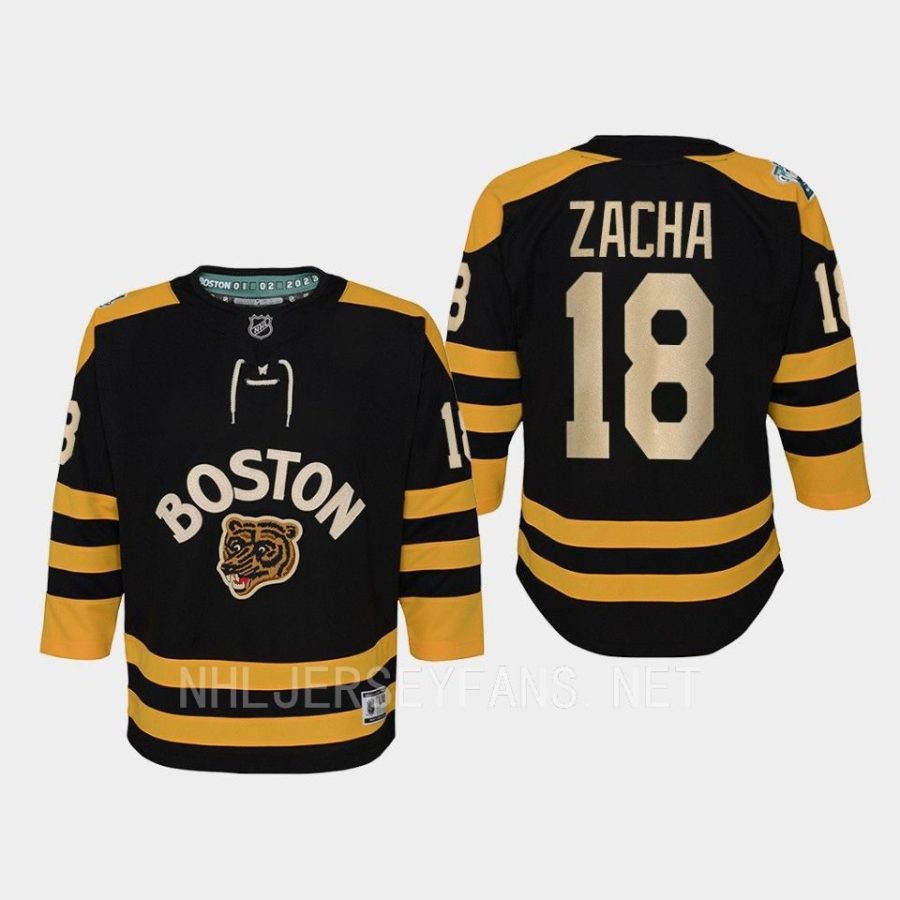 youth bruins pavel zacha black 2023 winter classic premier jersey