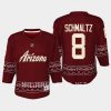 youth coyotes nick schmaltz garnet 2022 23 desert night alternate replica player jersey