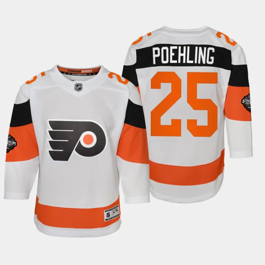 youth flyers ryan poehling white 2024 nhl stadium series premier player jersey